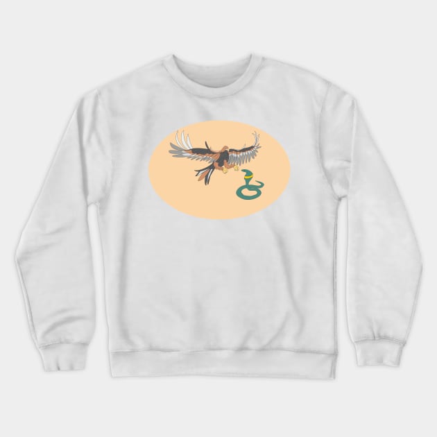 Golden eagle and snake Crewneck Sweatshirt by Alekvik